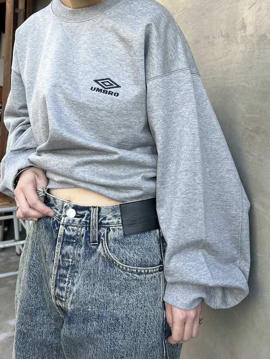 HIGH GAUGE COTTON SWEAT LS -GREY- 【 ssstein × UMBRO】 Capsule